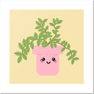 Kawaii plant vase Posters and Art